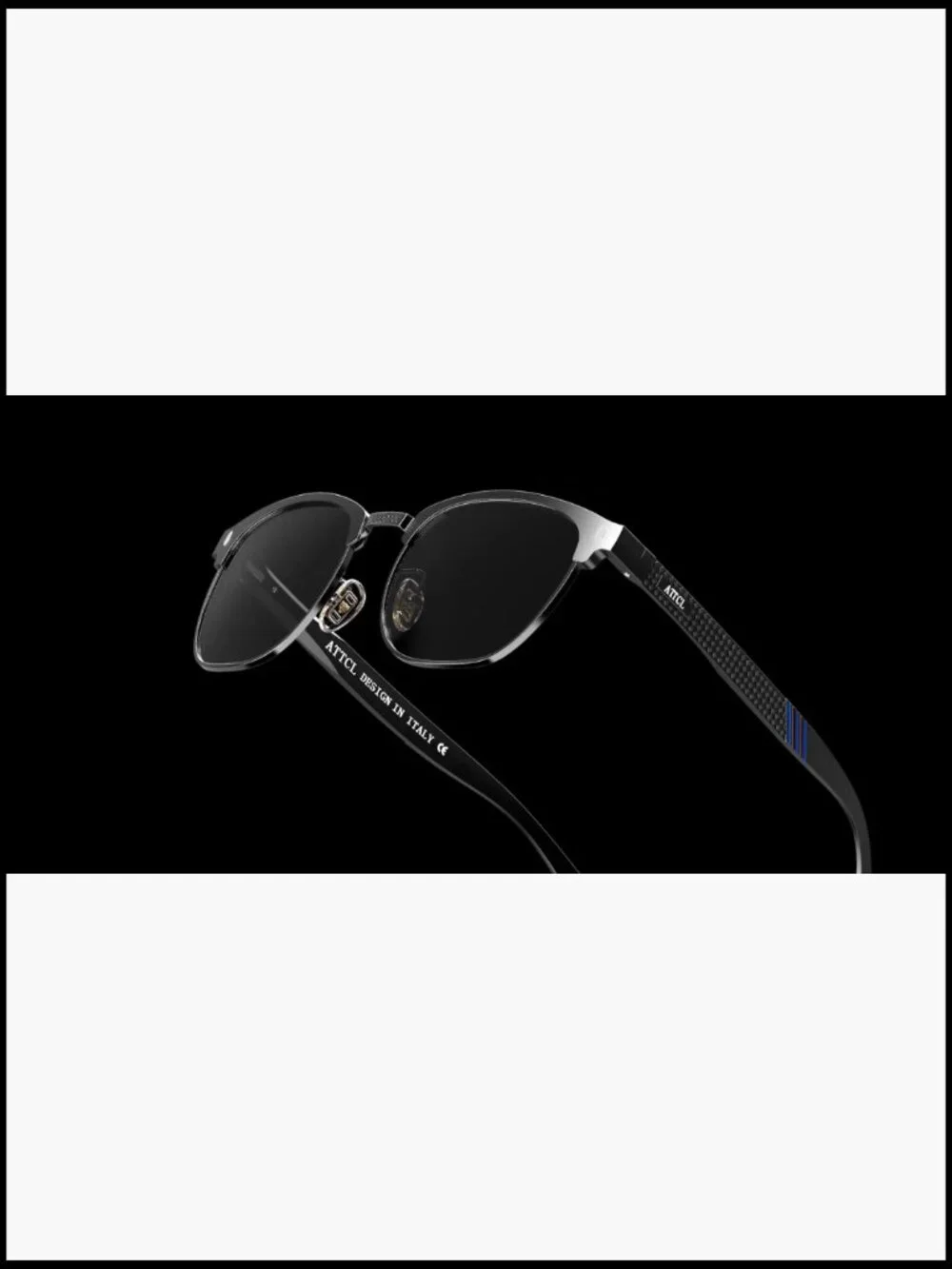 Polarized Sunglasses Men Driving UV400 Lightweight Al-Mg Metal Frame Semi